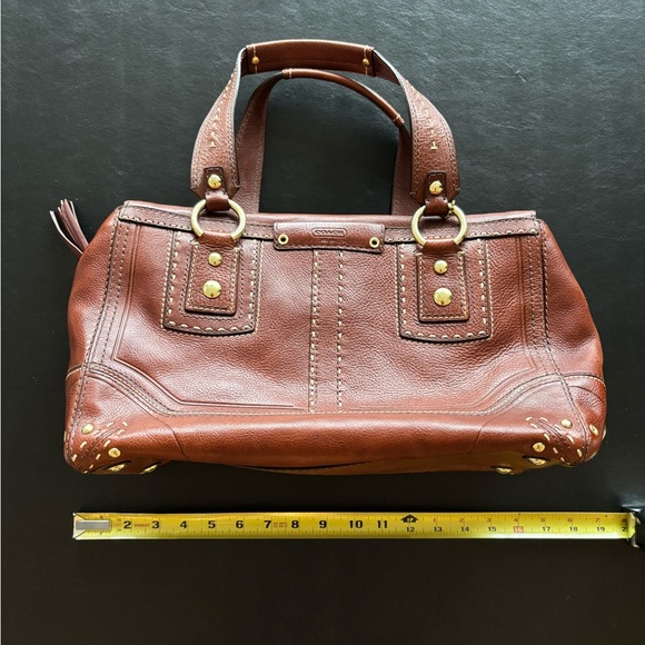 Limited Edition Coach Hamptons Andrea Cognac Leather Handbag - Picture 10 of 10